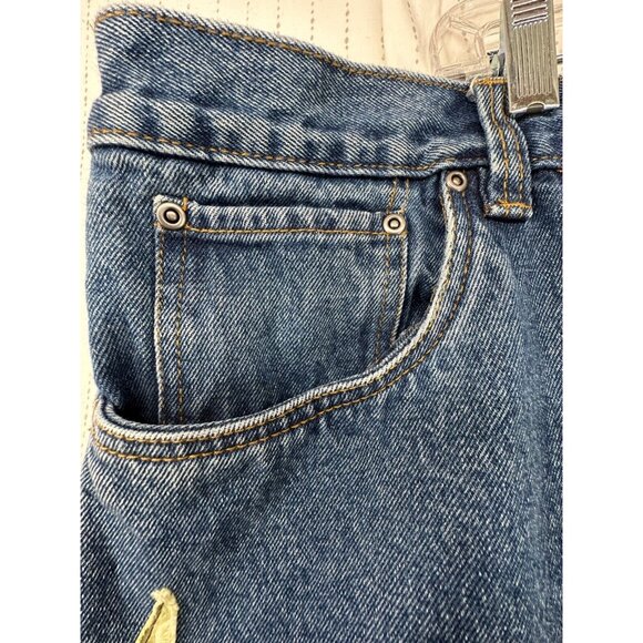 The Scrappy Camper Women Jeans Sz XXL Upcycled Patchwork Boho Festival Peace Out - Picture 7 of 16